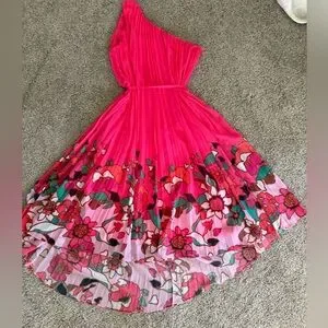Ted Baker | Dresses | Ted Baker Floral Pink Dress One Shoulder | Poshmark